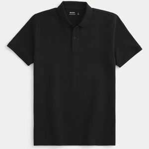 SET OF 2 - Hollister Black & Gray Slim Polo Shirt Classic Design